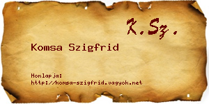 Komsa Szigfrid névjegykártya